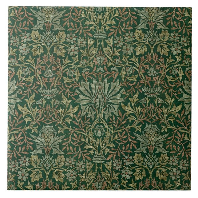 William Morris Flower Garden-Greens Tile (Front)