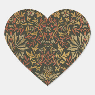 William Morris Flower Garden Tapestry Heart Sticker