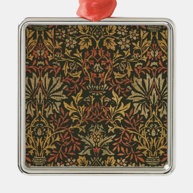 William Morris Flower Garden Tapestry Metal Tree Decoration (Front)