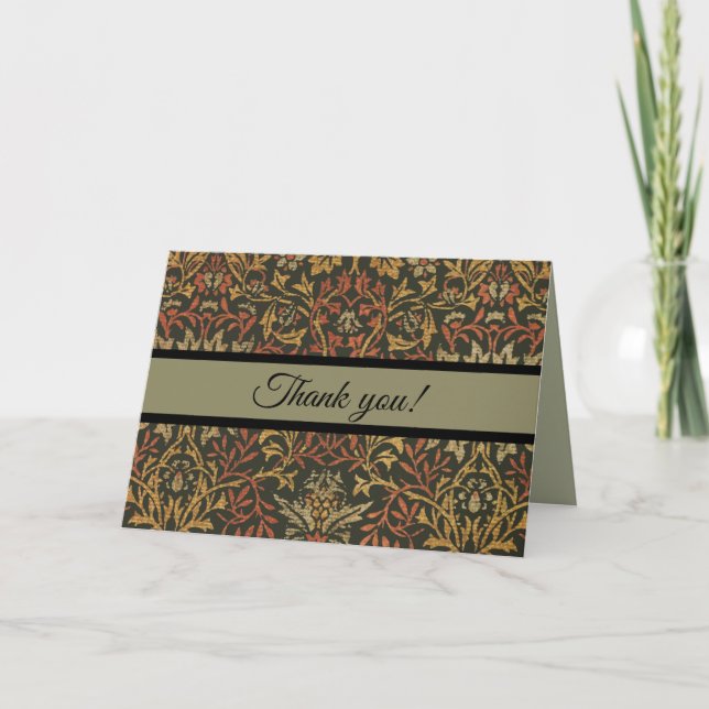 William Morris Flower Garden Tapestry Thank You Card (Front)