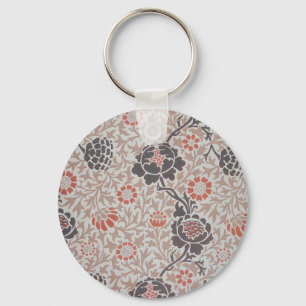 William Morris Flower Grafton Wallpaper Key Ring