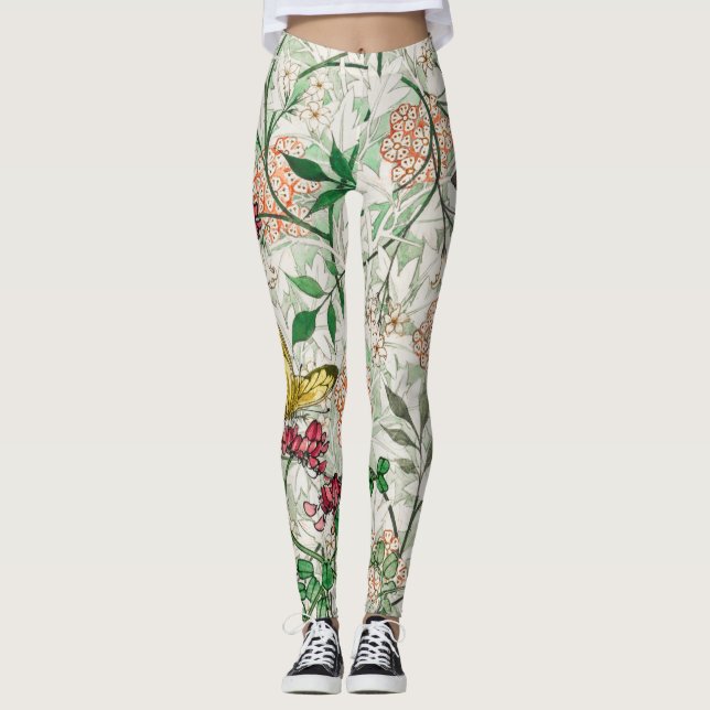 William Morris FLOWERS AND BUTTERFLIES Leggings (Front)
