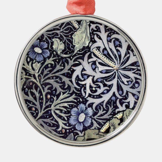 William Morris Flowers Metal Tree Decoration (Front)
