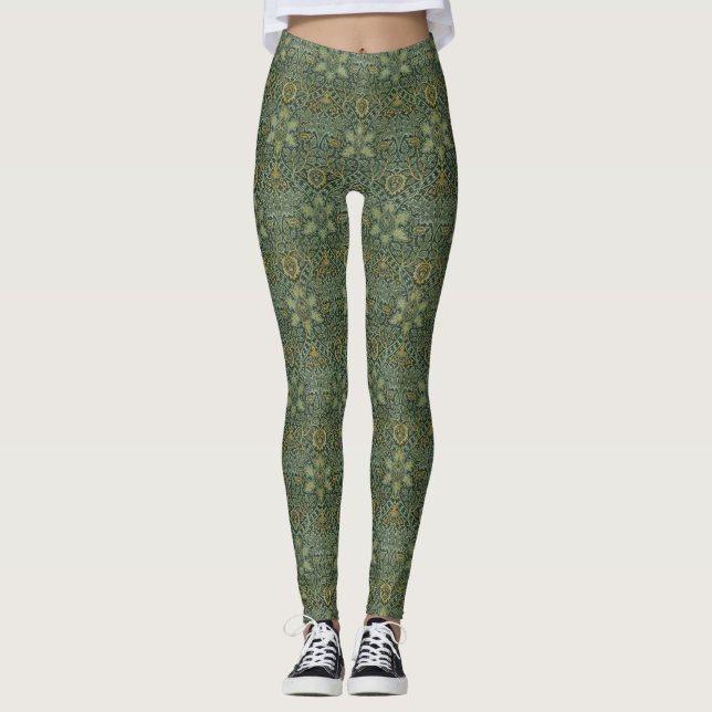 William Morris Flowers & Vines of Persian Art Leggings (Front)
