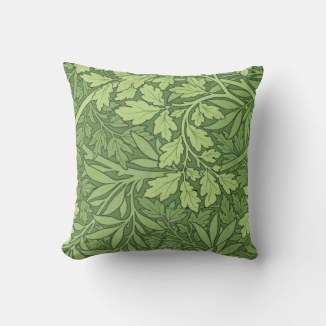 William Morris - Foliage Green Leaves Design Cushion (Front)