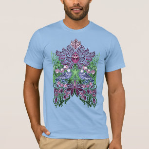 William Morris Folk Art Birds Flowers Acorns T-Shirt