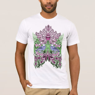 William Morris Folk Art Birds Flowers Acorns T-Shirt
