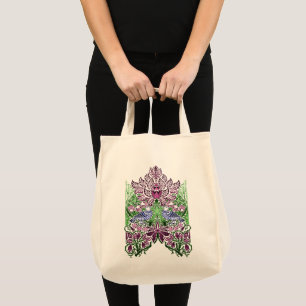 William Morris Folk Art Birds Flowers Acorns Tote Bag
