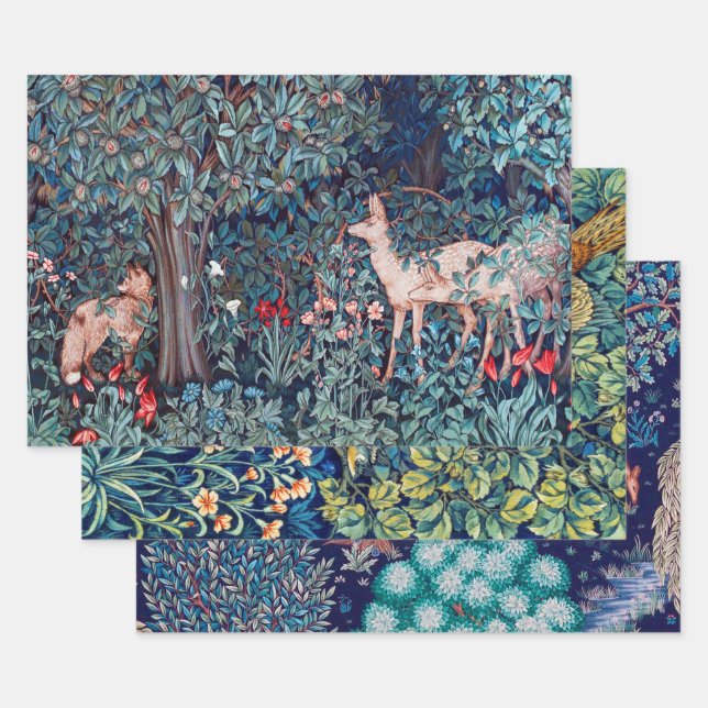 William Morris, Forest Animals Wrapping Paper Sheet (Set)