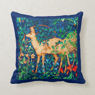 William Morris Forest Deer Tapestry Print Cushion