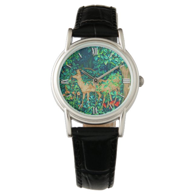 William Morris Forest Deer Tapestry Print Watch (Front)