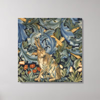 William Morris Forest Rabbit Floral Art Nouveau