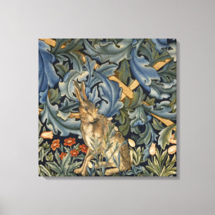 William Morris Forest Rabbit Floral Art Nouveau Canvas Print