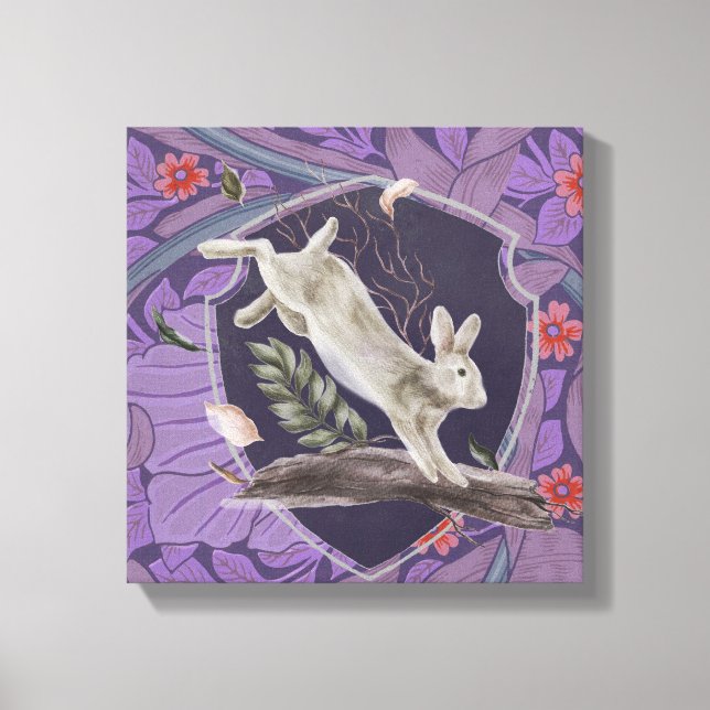 William Morris Forest Rabbit Floral Art Nouveau Canvas Print (Front)