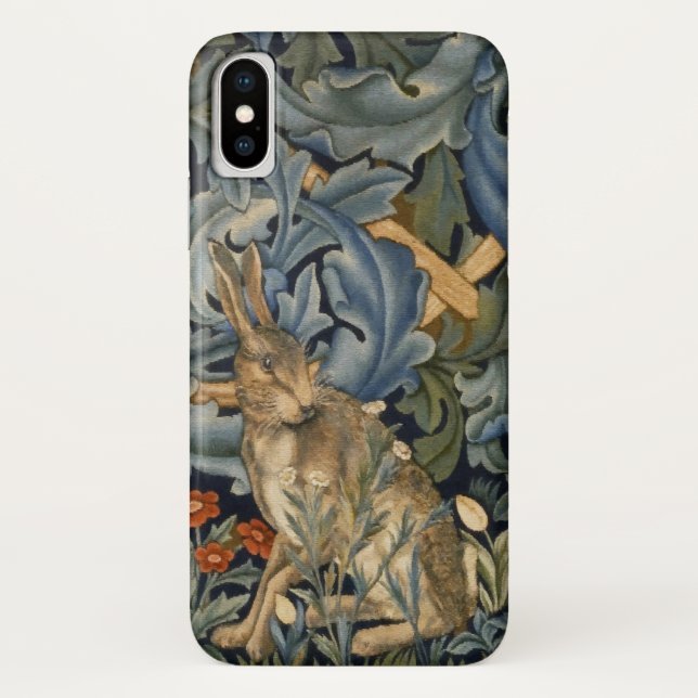 William Morris Forest Rabbit Floral Art Nouveau Case-Mate iPhone Case (Back)