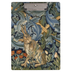 William Morris Forest Rabbit Floral Art Nouveau Clipboard
