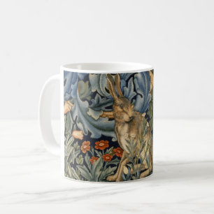 William Morris Forest Rabbit Floral Art Nouveau Coffee Mug