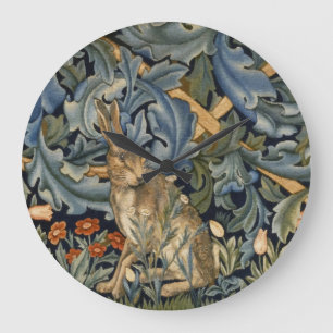 William Morris Forest Rabbit Floral Art Nouveau Large Clock