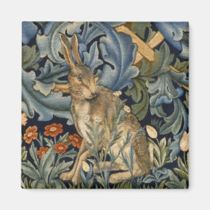 William Morris Forest Rabbit Floral Art Nouveau Magnet