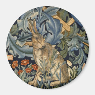 William Morris Forest Rabbit Floral Art Nouveau Magnet