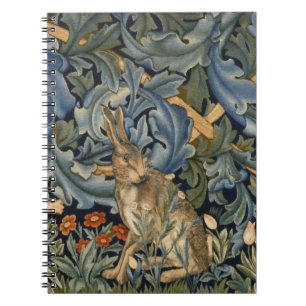 William Morris Forest Rabbit Floral Art Nouveau Notebook