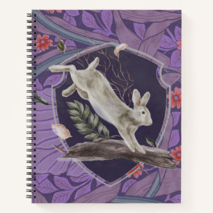 William Morris Forest Rabbit Floral Art Nouveau Notebook
