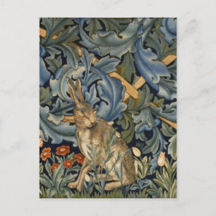 William Morris Forest Rabbit Floral Art Nouveau Postcard