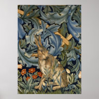 William Morris Forest Rabbit Floral Art Nouveau