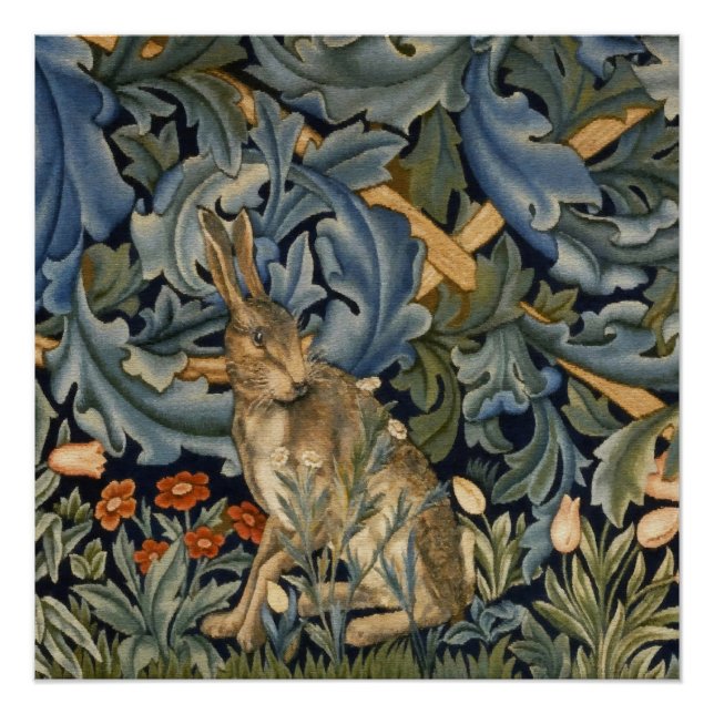 William Morris Forest Rabbit Floral Art Nouveau Poster (Front)