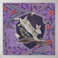 William Morris Forest Rabbit Floral Art Nouveau