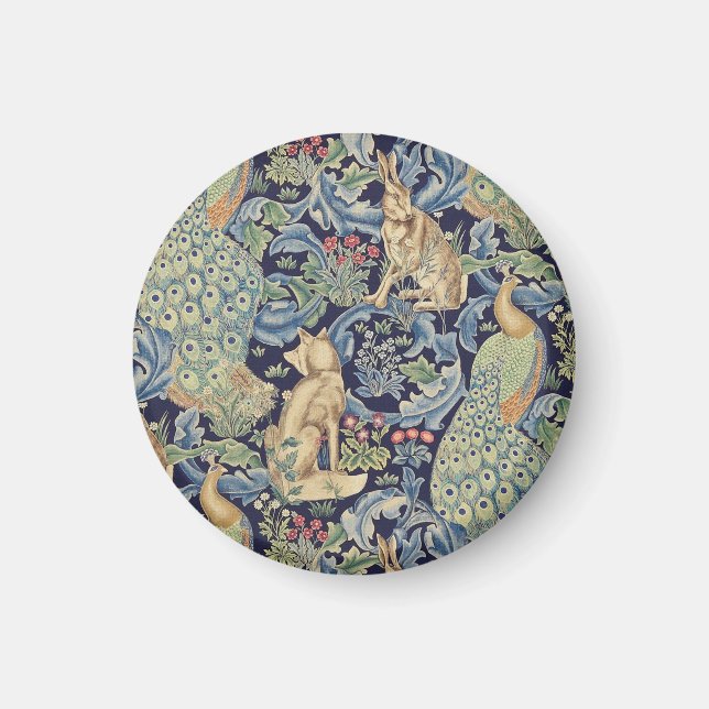 William Morris Forest Rabbit Magnet (Front)
