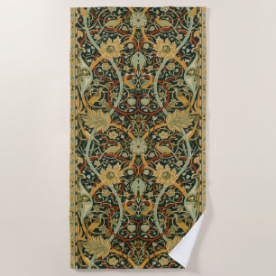William Morris Forest Tapestry Pattern: Vintage Beach Towel