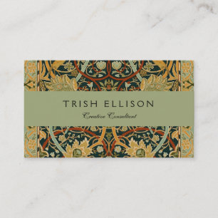 William Morris Forest Tapestry Pattern: Vintage Business Card