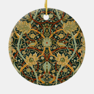William Morris Forest Tapestry Pattern: Vintage Ceramic Tree Decoration