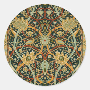 William Morris Forest Tapestry Pattern: Vintage Classic Round Sticker