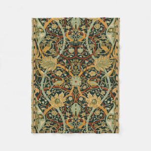 William Morris Forest Tapestry Pattern: Vintage Fleece Blanket