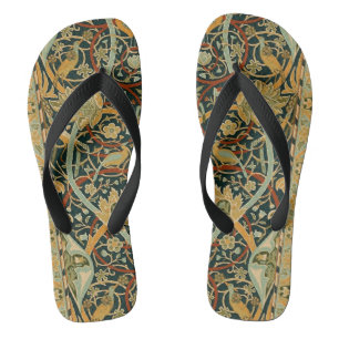William Morris Forest Tapestry Pattern: Vintage Flip Flops