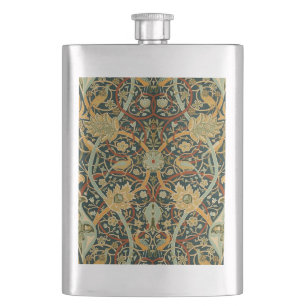 William Morris Forest Tapestry Pattern: Vintage Hip Flask