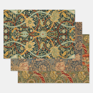 William Morris Forest Tapestry Pattern: Vintage Wrapping Paper Sheet