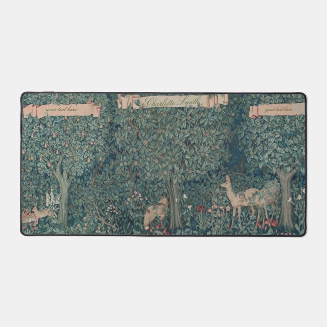 William Morris Forest Tapestry with Personalizatio Desk Mat (Front)