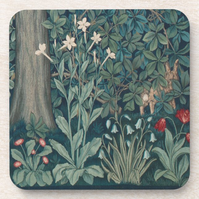 William Morris Forest Wildflower Tapestry Coaster (Front)