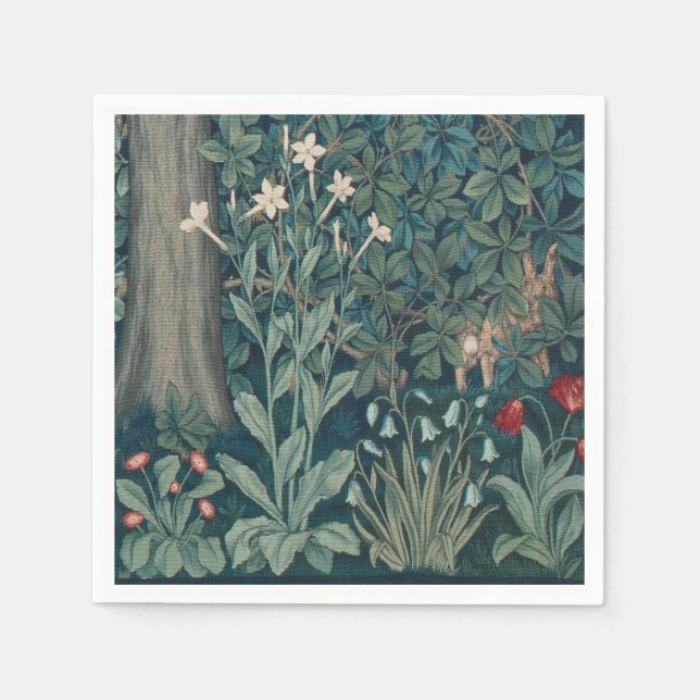 William Morris Forest Wildflower Tapestry Napkin (Front)