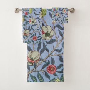 William Morris Fruit Pomegranate Blue Ornament Bath Towel Set