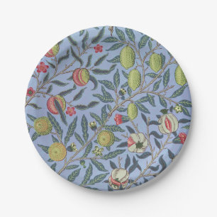 William Morris Fruit Pomegranate Blue Ornament Paper Plate
