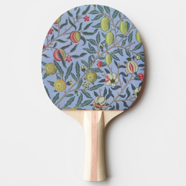 William Morris Fruit Pomegranate Blue Ornament Ping Pong Paddle (Front)