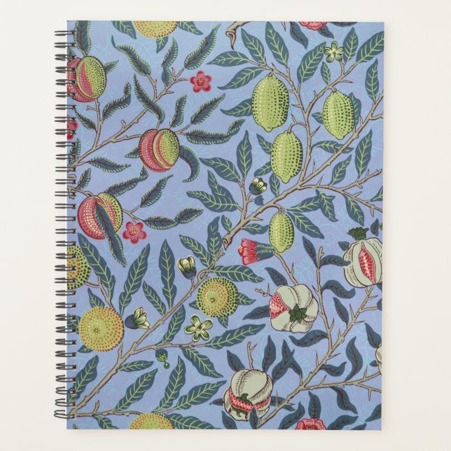 William Morris Fruit Pomegranate Blue Ornament Planner (Front)