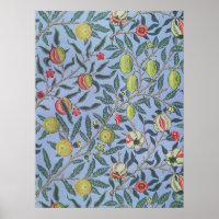 William Morris Fruit Pomegranate Blue Ornament