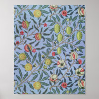 William Morris Fruit Pomegranate Blue Ornament