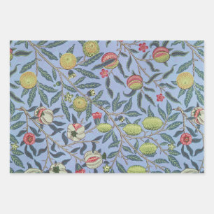William Morris Fruit Pomegranate Blue Ornament Wrapping Paper Sheet