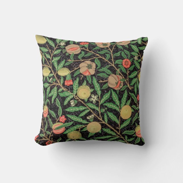 William Morris Fruit Pomegranate Floral Pattern Cushion (Front)